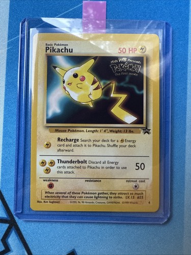 Pikachu #4 Black Star Promo Wizards WB Pokémon Movie Promo Vintage 1999! - Picture 14 of 14