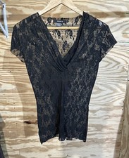 Y2K Babydoll Top Large Whimsigoth Lace Sheer Dark Romantic Festival Layering