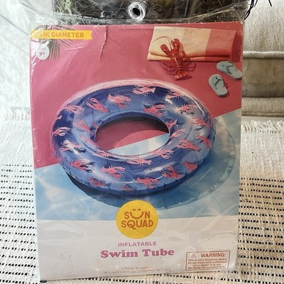 Sun Squad 31'' Inflatable Lobster Swim Tube Pool Float Durable PVC Swim Ring