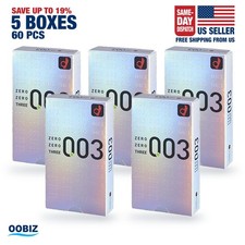 Okamoto 003 Extra Thin 0.03mm Natural Latex Condoms 12pcs x 5 Boxes