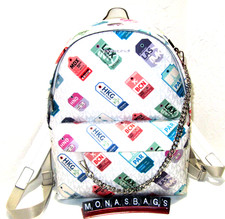 Michael Kors Slater Medium Chain Backpack Optic White Travel World NWT 398