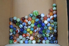 Vintage Lot of 100 Marbles,Shooter,Swirl,Cats Eye,Solid,Milk Glass,Estate Find!