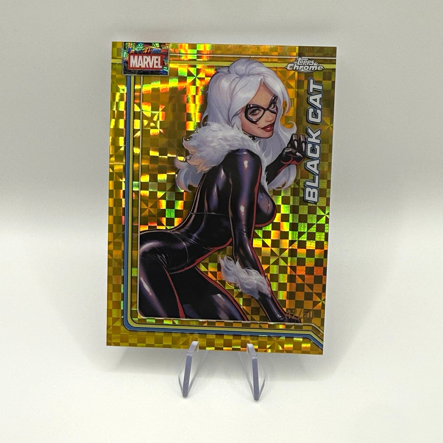 Topps 2026 Topps Chrome Marvel Black Cat #013 Gold Parallel Trading Card #42/50