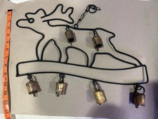 Cast Iron Rustic Moose Wind Chime With 6 Copp...