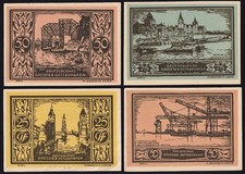 Germany Poland Stettin 1921 Notgeld Lot 4 Emergency Money Banknote Complete Set