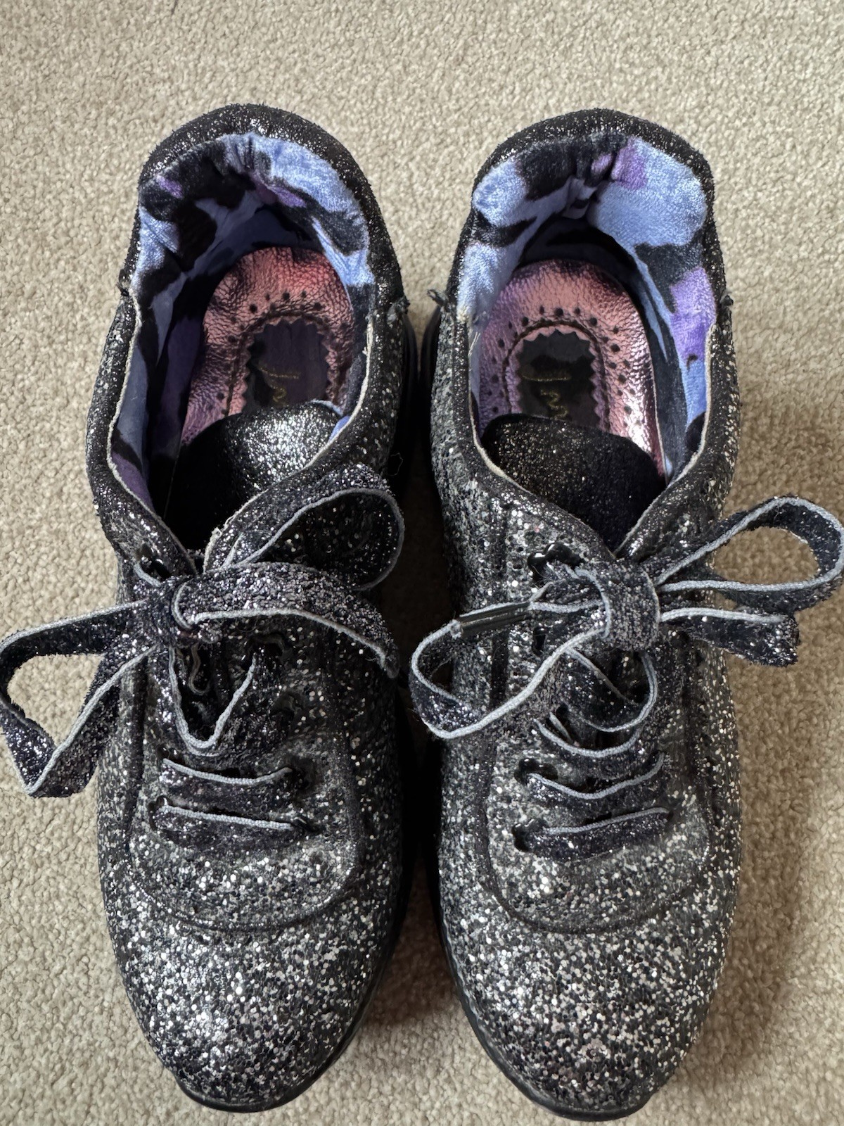 Irregular Choice Black Glitter Platform Trainers.… - image 9