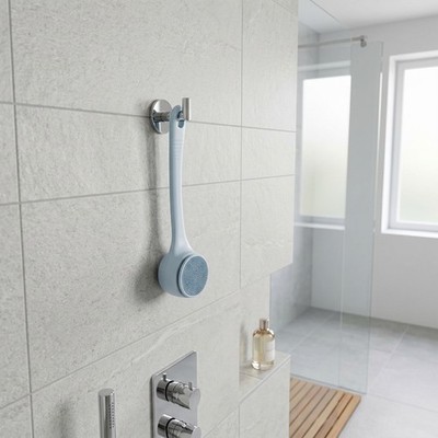 Long Handle Electric Shower Brush 4 Heads for Bath Exfoliating Massage Cleaning