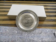 Zinnteller mit Eisenbahn