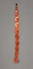 Bead Landing Twisted Copper Beads Flat Oval 10 Pc