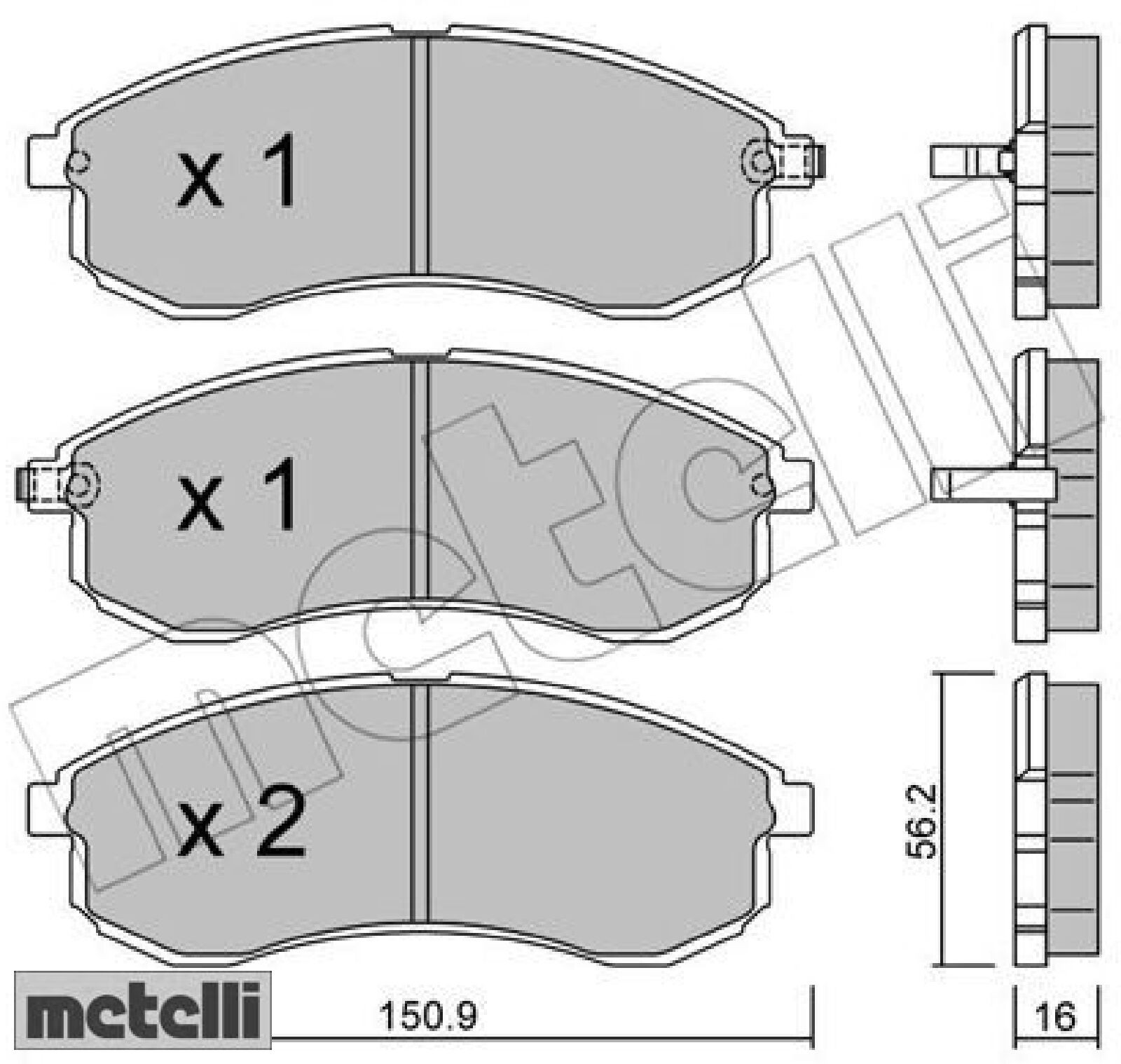 metelli 22-0482-0 Bremsbelagsatz für Scheibenbremse Bremsbelagsatz