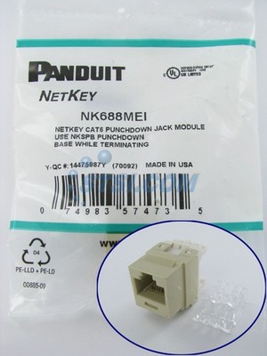 Panduit NetKey NK688MEI Cat6 Keystone Jack Module, Ivory ~STSI