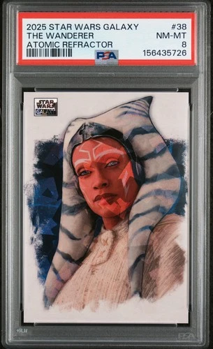 2025 TOPPS CHROME STAR WARS GALAXY ATOMIC REFRACTOR THE WANDERER 98/150 PSA 8