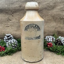 RARE Old Vintage Glazed Impressed Ginger Beer MASKELL & SON MAIDSTONE 1910s