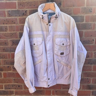 Tenson Ski Jacket Size XL 52 Grey Beige Yellow Vintage