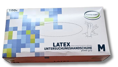100x Latex Untersuchungshandschuhe Medium   forma-care, puderfrei