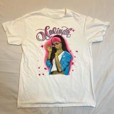 Aaliyah Shirt Medium White R B Hip Hop Graphic Tee Crew Neck Short Sleeve Unisex