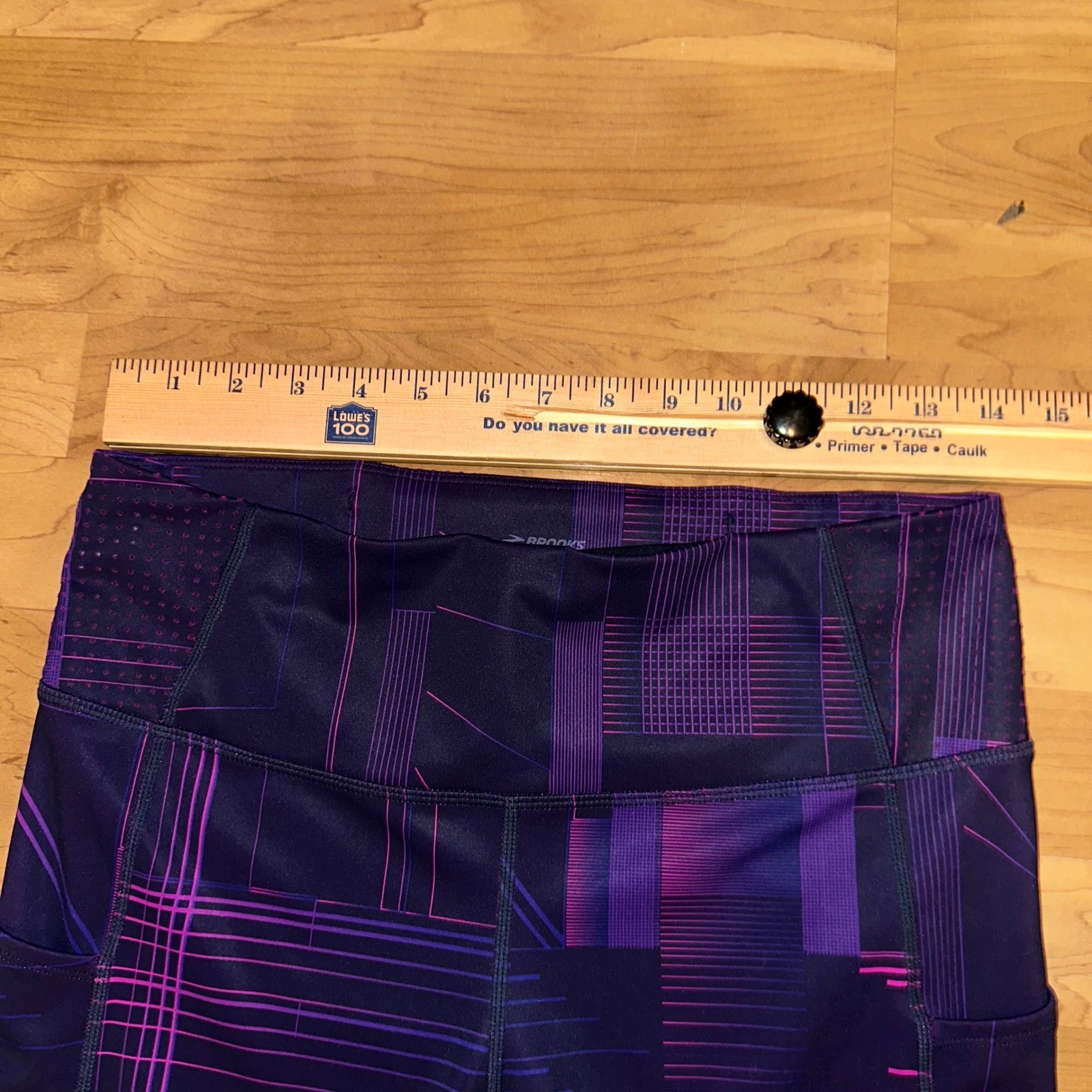 Brooks Women's Running Leggings Purple Geometric Activewear Size L No drawstring thumbnail 8