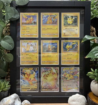 Pikachu gerahmte Sammlung inkl. seltener Holos V/Vmax/Ex