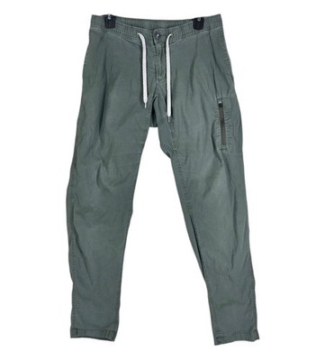 Vuori Ripstop Climber Pants Men 30-34x32.5 Sage Green Elastic Waist Tapered READ