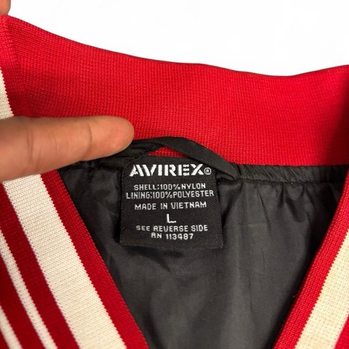 Y2K Avirex Nylon lightweight bomber jacket Sz L - Picture 3 of 6