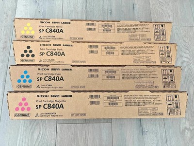 NEW! Genuine Ricoh SP C840A Toner Cartridge Set- Yellow/Magenta/Cyan/Black 