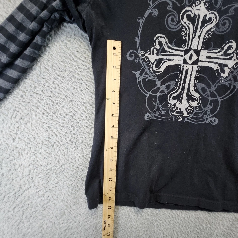 Camiseta Maurices Negra Mujer Talla L Cruz Gráfica Gótica Y2K De Colección Hecha en EE. UU. Foto 4 de 4