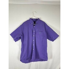 Vintage Ralph Lauren Blake Button Shirt XL Purple Green Pony Cotton Pocket