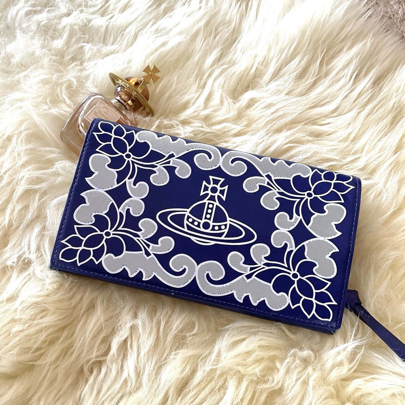 Vivienne Westwood Orb Long Wallet Blue Leather from Japan