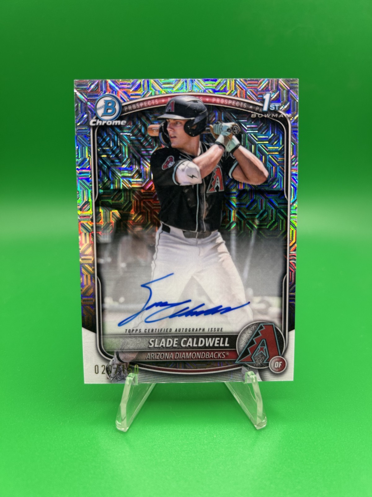 2025 Bowman Slade Caldwell Chrome Auto HTA Choice Refractor 1st /150