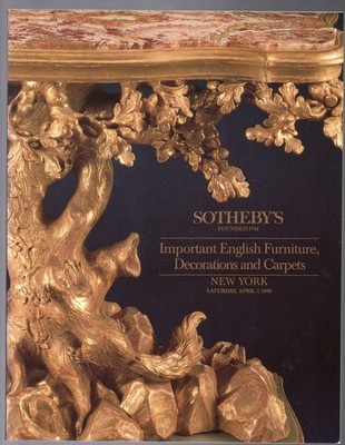 Important ENGLISH Furniture SOTHEBY'S 1990 Decoration Carpets Regency George III