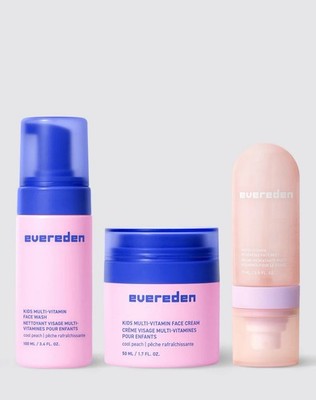 $65 Ever Eden Kids Skincare Set - Kids Happy Face Trio - Face Cream, Wash, Mist