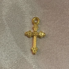 14k Yellow Gold Polished Cross Charm Pendant 0.7g