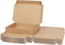 13X10X2 Inch Shipping Boxes Bulk 25 Pack Brown, Tab Lock Tuck Top Mailer Boxes f