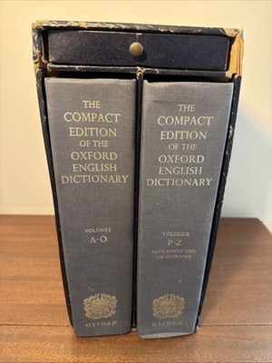 The Compact Edition Oxford English Dictionary 2 Volume Box Set 1971
