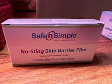 4 Boxes Safe n Simple No-Sting Skin Barrier Film 25 Wipes per Box, Unexpired 