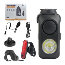 USB Rechargeable Bike Light with For horn 120dB LED Headlight and Tail Light