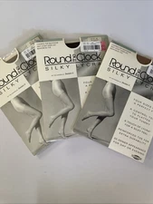 Round the Clock Silky Lycra Sz A Control Top Pantyhose - 3 Assorted Colors