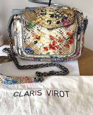 Claris Virot Tasche Python Kette Metall Floral Couture Shopping Bag Tasche Vintage