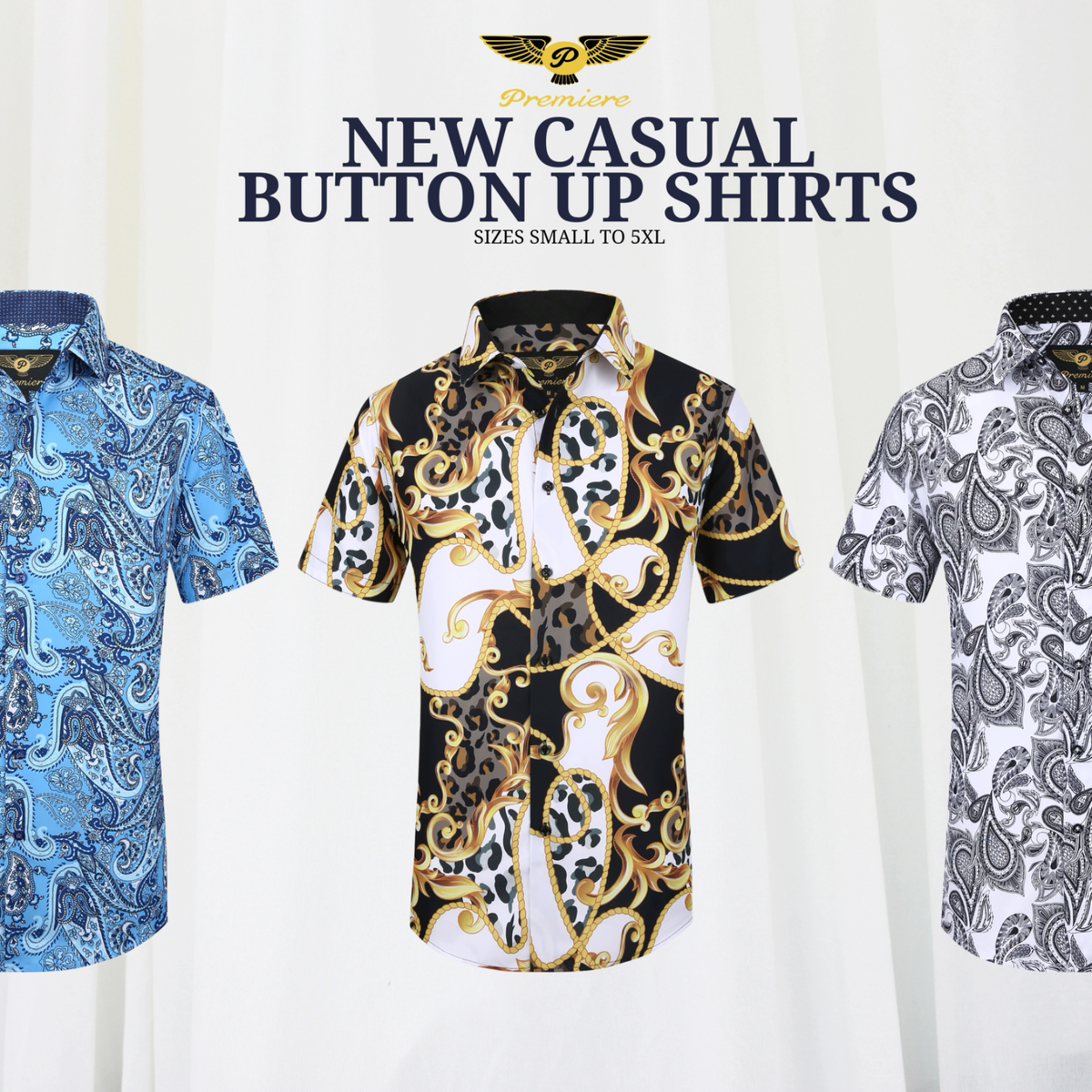 Mens PREMIERE Casual Short Sleeve Button Down Dress Shirt Red Grey