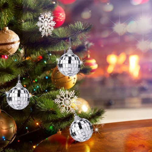 24Pcs Silver Disco Mirror Balls for Party Decor Christmas Tree Wedding Ornaments - Picture 3 of 8