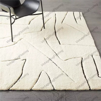 Hand Knotted Myriad Ivory New Zealand Woolen Rug Thick Pile Soft Knotted Rug