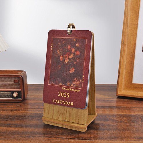 2025 Retro Desk Calendar Simple Desktop Ornaments Wooden Flip Monthly Calend _in - Picture 22 of 35