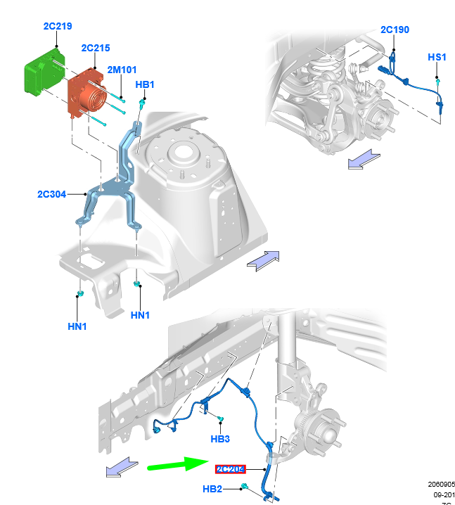 FORD MUSTANG MK6 Front Right ABS Sensor 2433653 NEW GENUINE | eBay