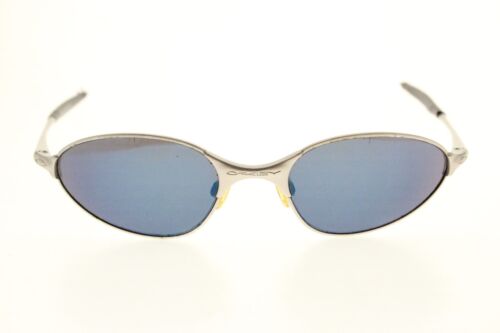 Occhiali da sole vintage Oakley C Wire platino cromato blu iridio custodia 1a generazione - Foto 1 di 14