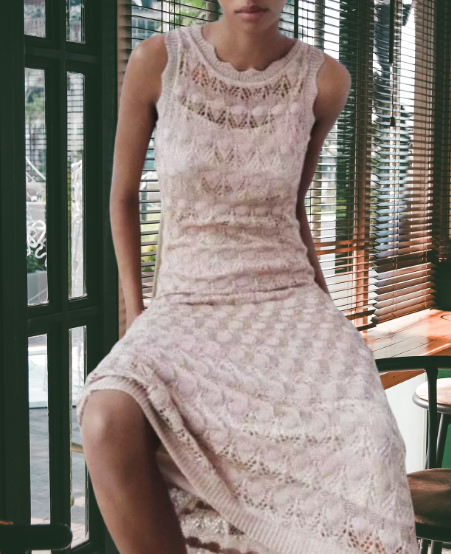 ZARA LIMITED EDITION CROCHET METALLIC THREAD KNIT CREAM DRESS sz M | eBay