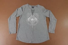 Modern Lux Women's  XL Heather Gray Talk To The Hamsa Graphic Long Sleeve Tee
