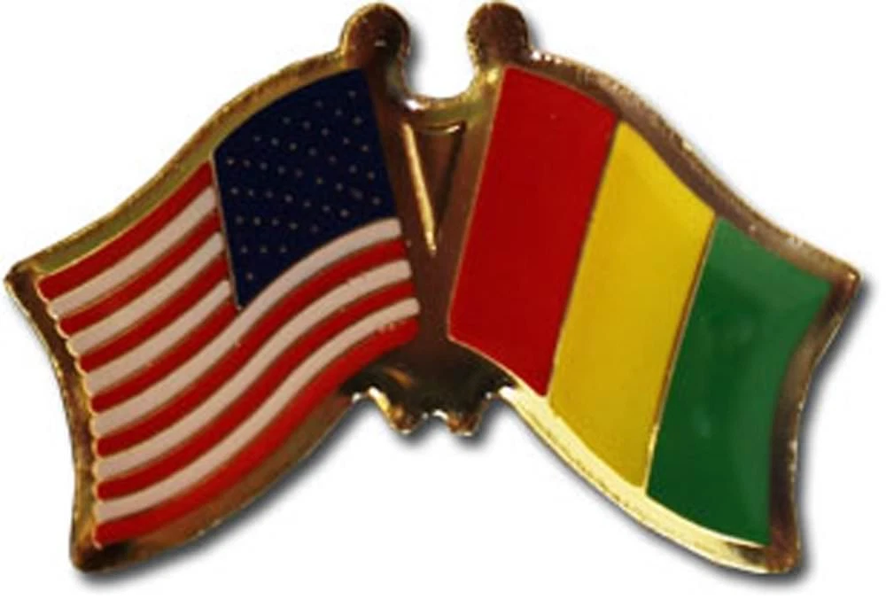 Wholesale Pack of 24 USA American Guinea Friendship Flag Hat Cap lapel Pin