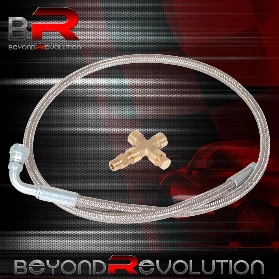 For Nissan Skyline GTr Twin Turbo Manifold 2 GT28 Turbo Braided Oil Feed Lines - Image 4 of 4