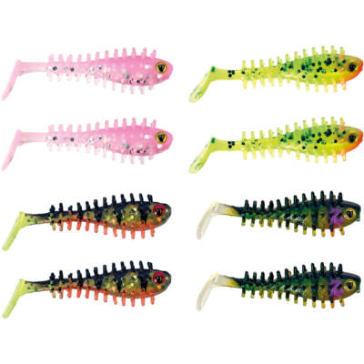 Fox Rage Micro Spikey Fry Gummifische UV Mixed Color Pack 4cm 8Stk. Gummiköder