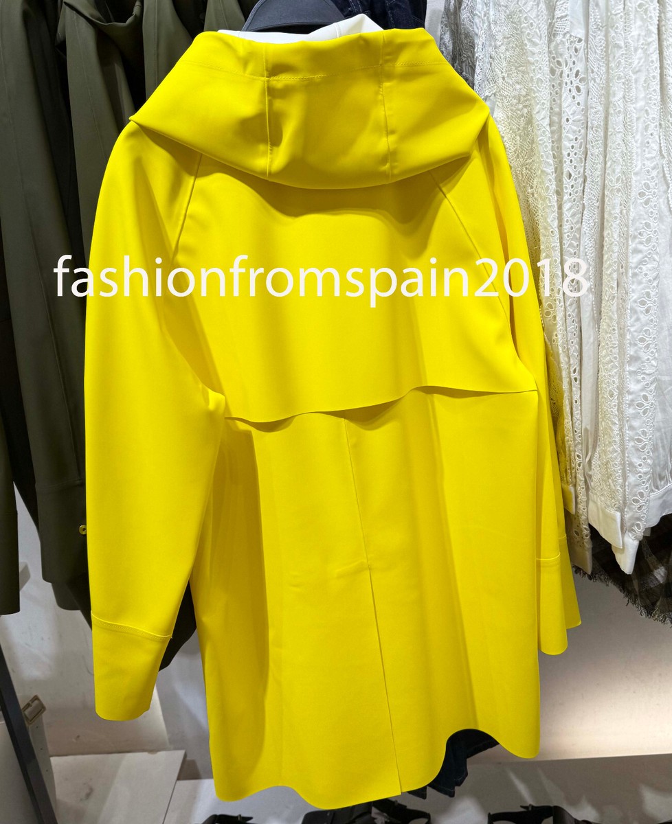 ZARA NEW WOMAN HOODED RUBBERISED JACKET ZW COLLECTION YELLOW ZARA NEW WOMAN HOODED RUBBERISED JACKET ZW COLLECTION YELLOW